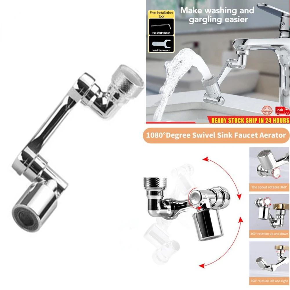 SmartFlow 1080 Rotating Faucet Extender DualMode Kitchen Bathroom Sprayer 1