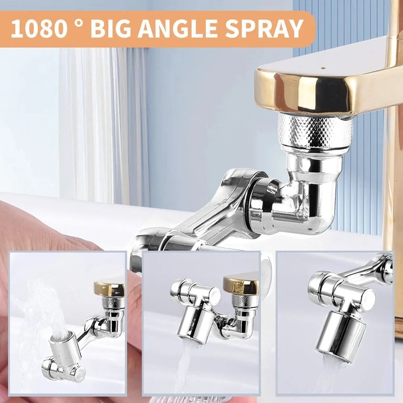SmartFlow 1080 Rotating Faucet Extender DualMode Kitchen Bathroom Sprayer 2