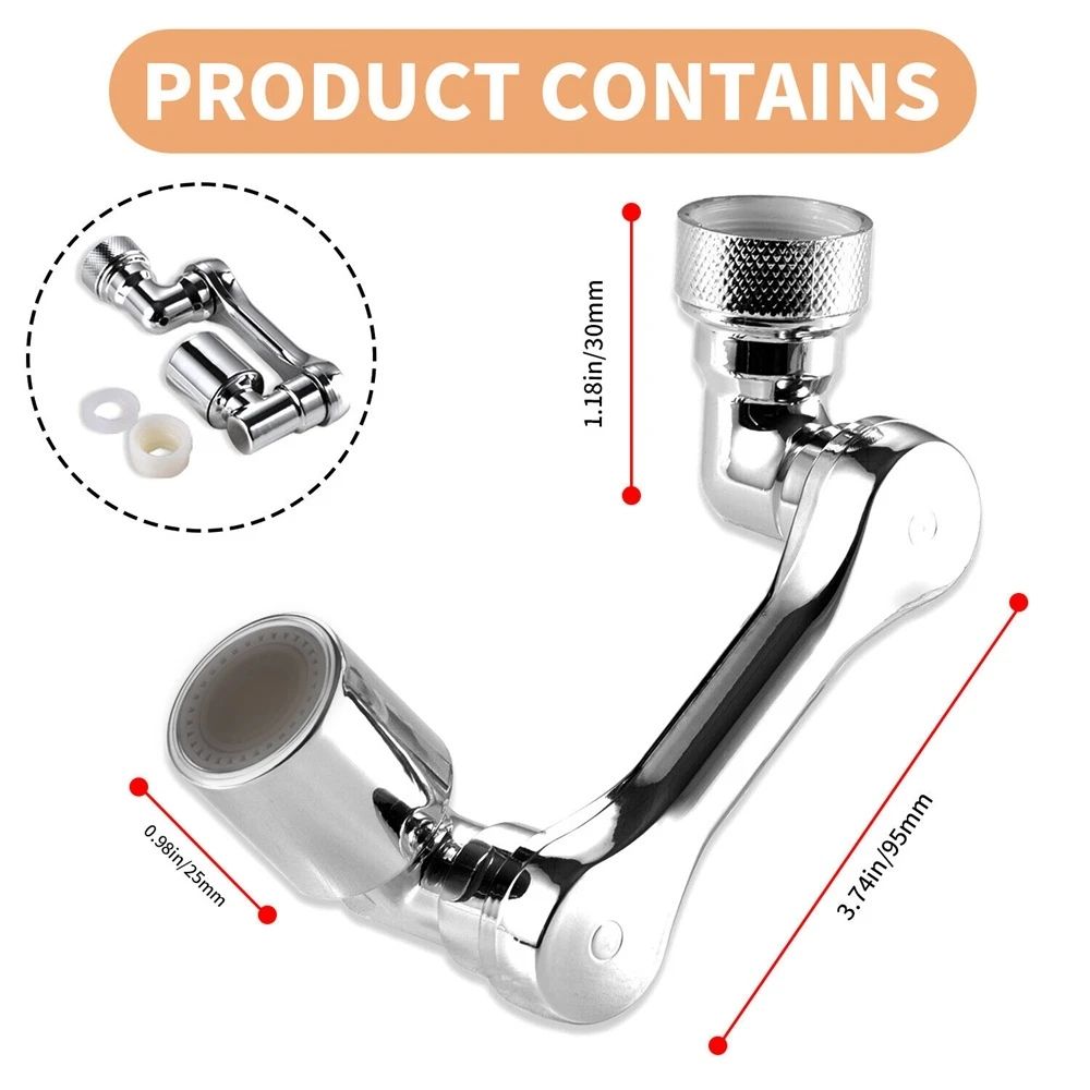 SmartFlow 1080 Rotating Faucet Extender DualMode Kitchen Bathroom Sprayer 4