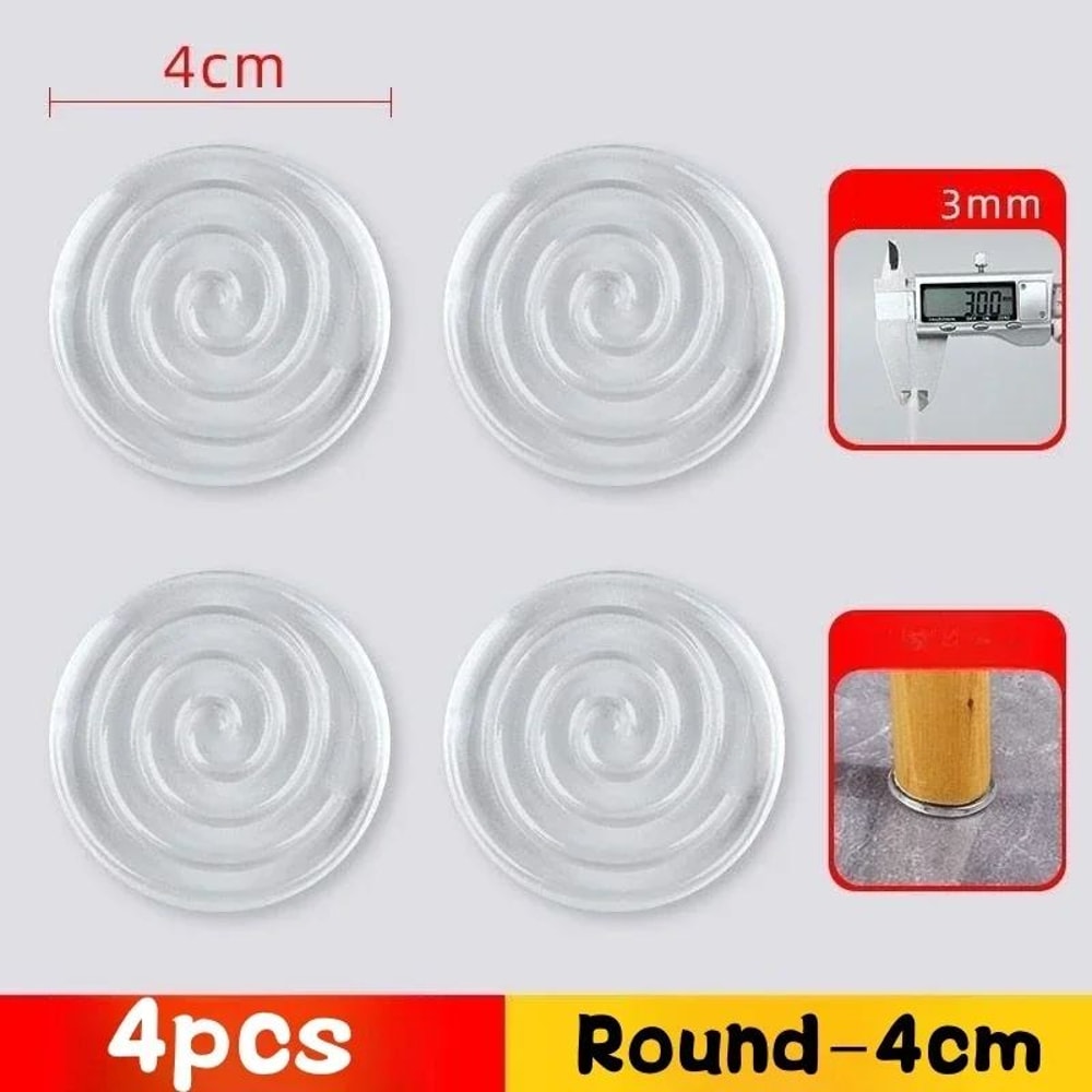 Transparent Silicone NonSlip Furniture Pad Set 4Pack AntiSlip AntiVibration Floor Protectors 6