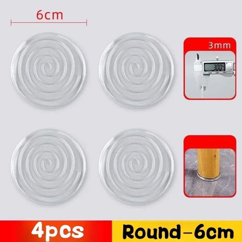 Transparent Silicone NonSlip Furniture Pad Set 4Pack AntiSlip AntiVibration Floor Protectors 7