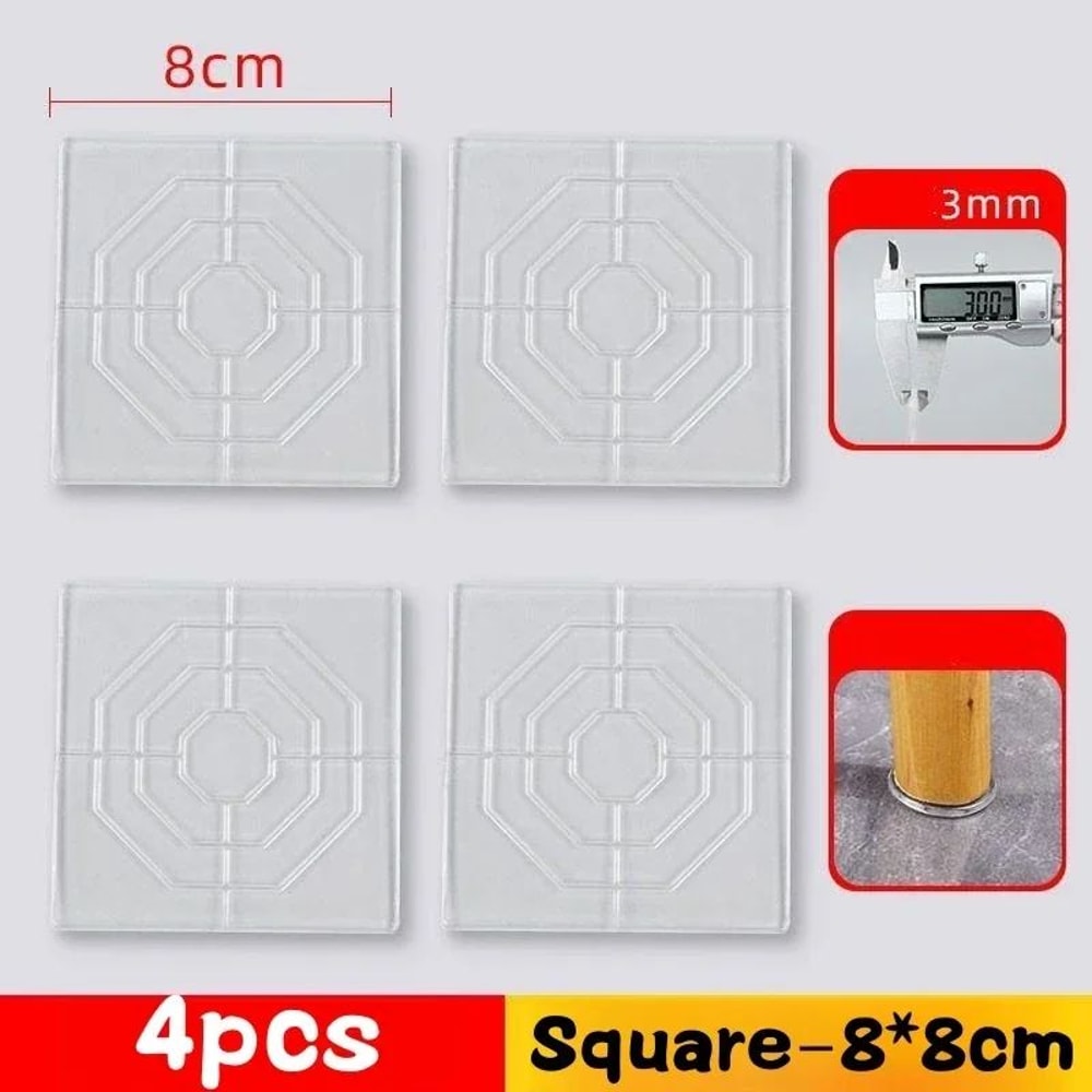 Transparent Silicone NonSlip Furniture Pad Set 4Pack AntiSlip AntiVibration Floor Protectors 11
