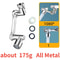 Universal 1080 Rotation Metal Faucet Sprayer Head Kitchen Bathroom Extender Nozzle 7