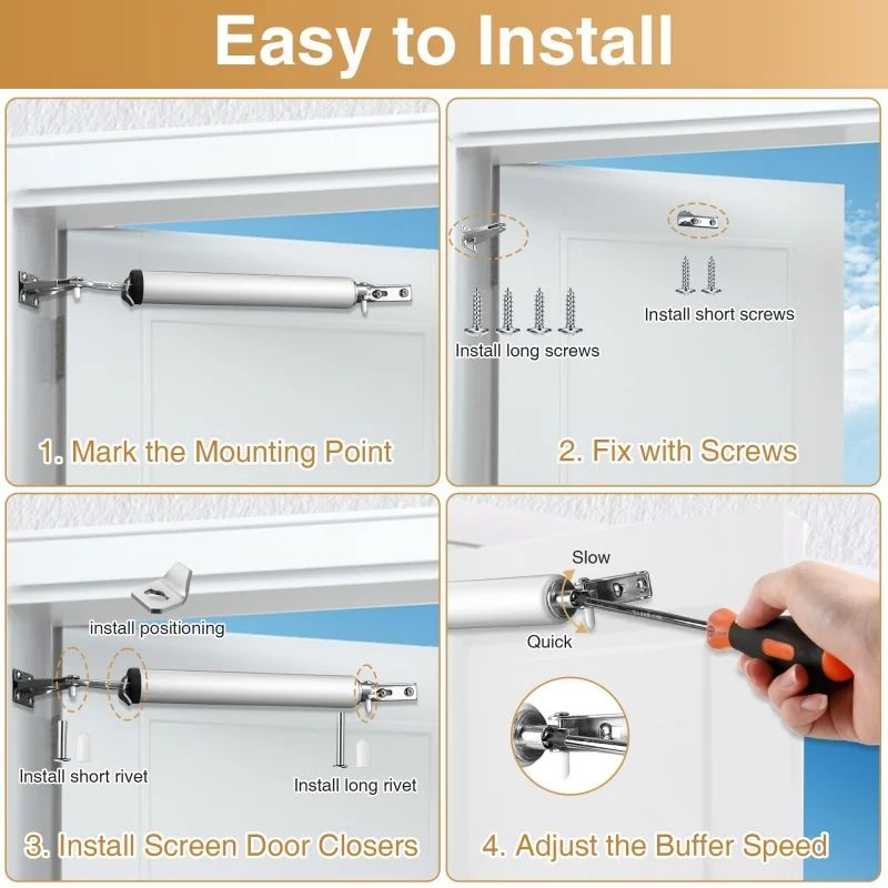 SoftClose Automatic Door Closer 35 Kg Pneumatic Adjustable Door Stop Hardware 5