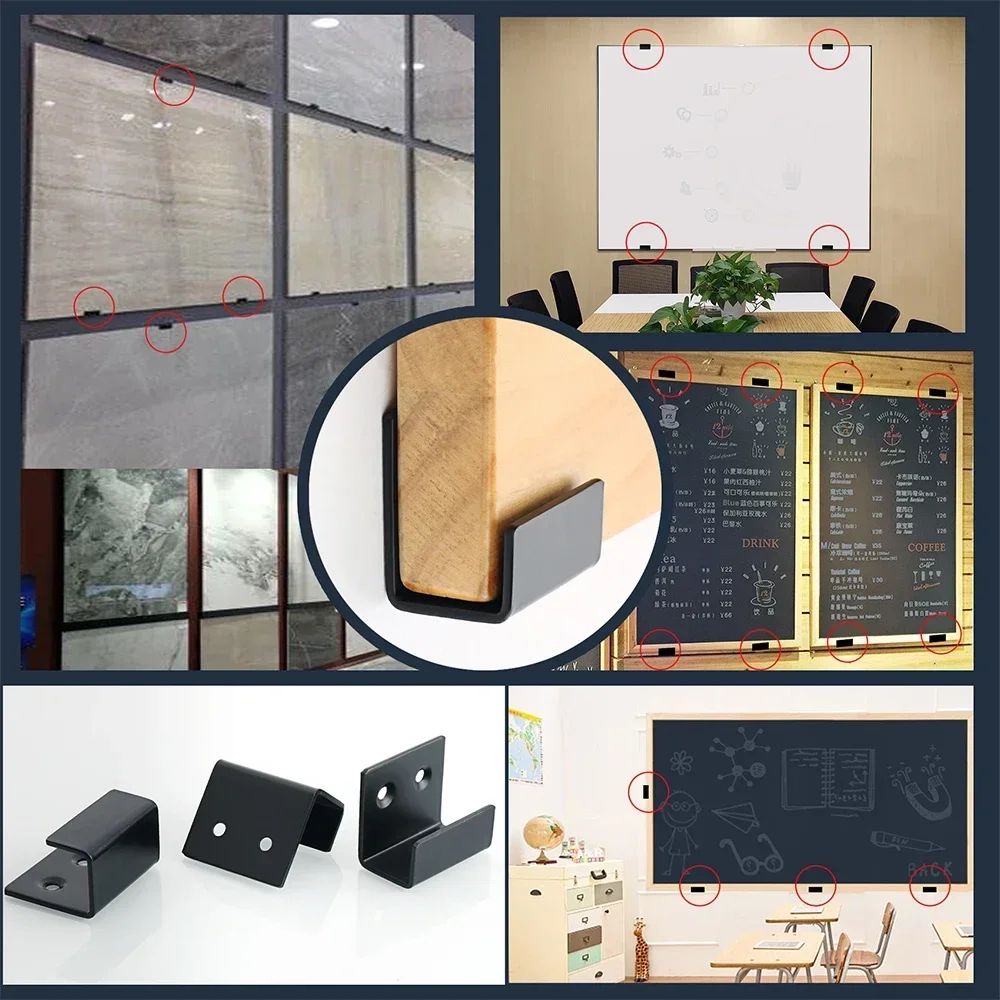 4Piece Stainless Steel Tile Display Holder Set HeavyDuty Wall Mount Brackets 3