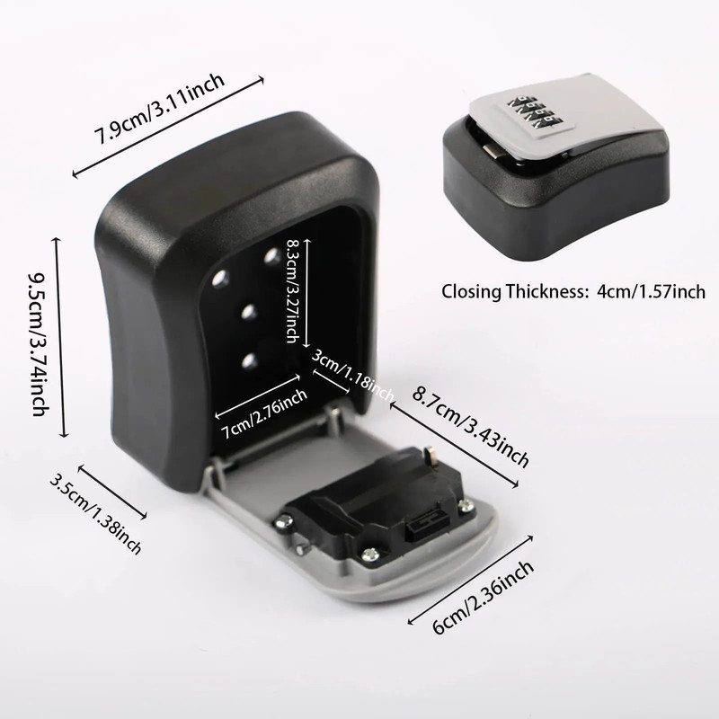 Smart WallMounted Code Key Safe Outdoor Resettable Password Lock Box For Spare Keys 3