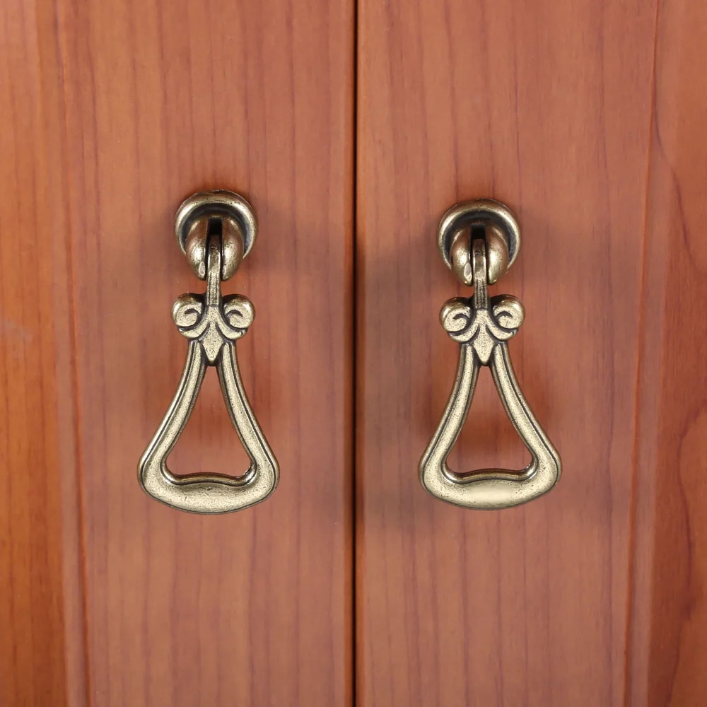 VintageDrop Antique Brass DropRing Drawer Pull Classic Retro Cabinet Knob Handle For Dressers Cup 3