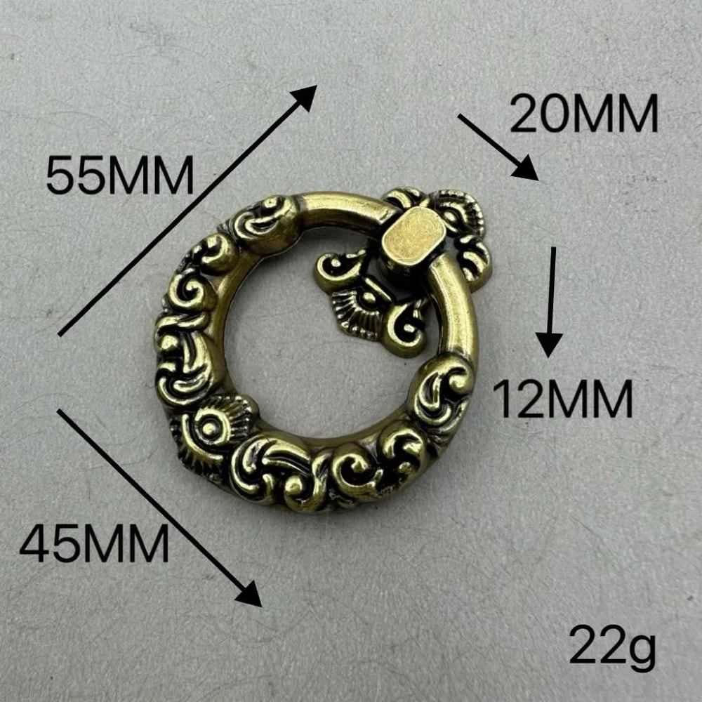 VintageDrop Antique Brass DropRing Drawer Pull Classic Retro Cabinet Knob Handle For Dressers Cup 8
