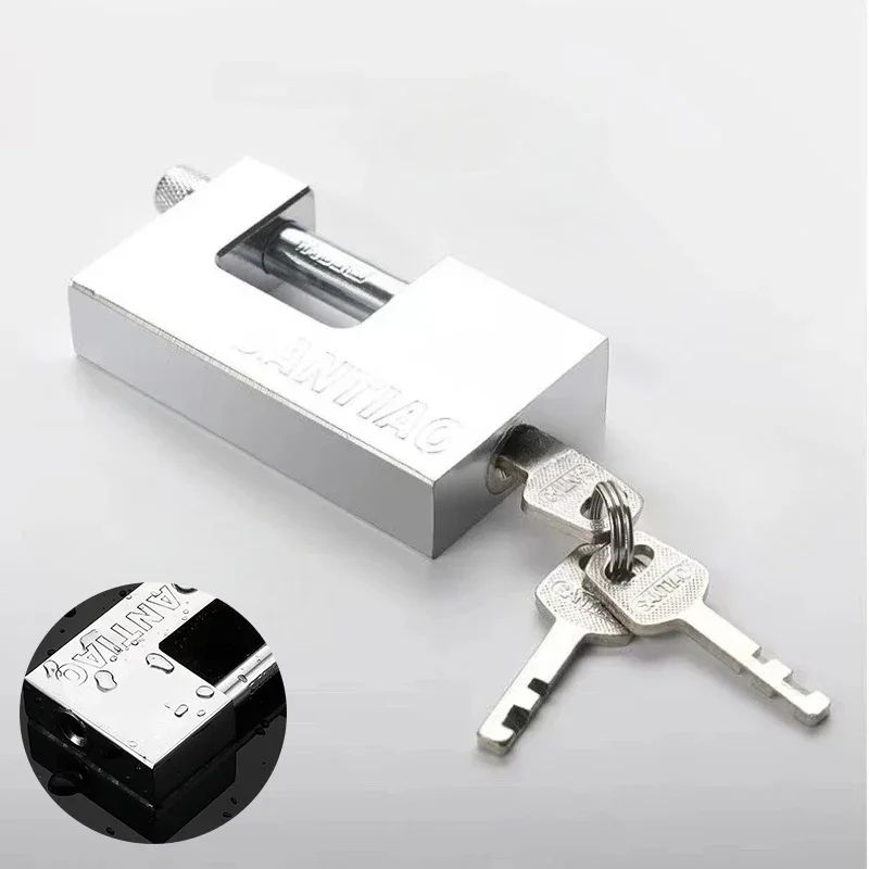 HeavyDuty DShackle Security Padlock 3Key High Security Lock For Garage Gate Container 0