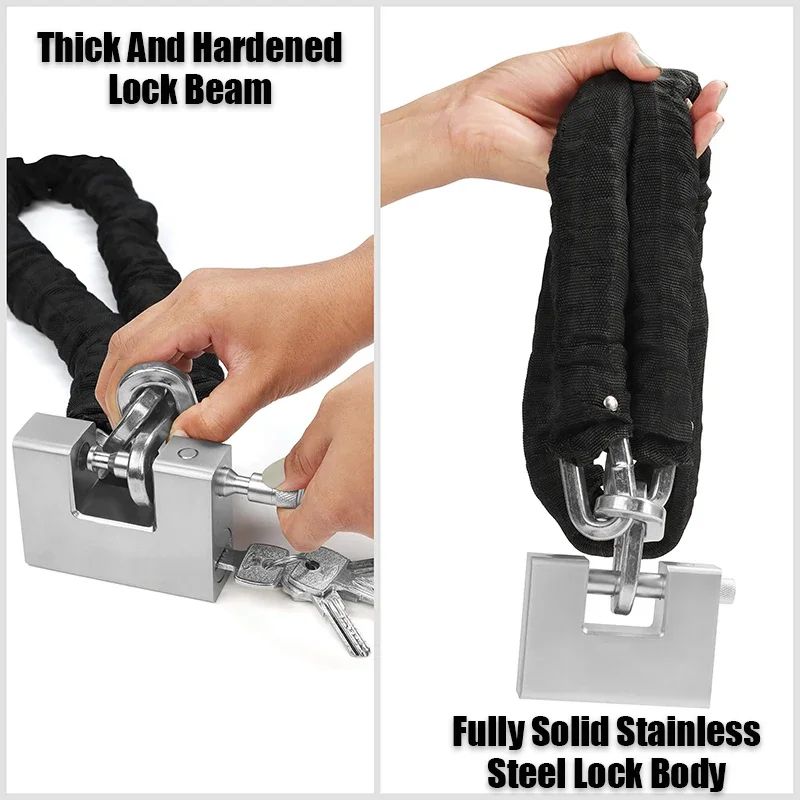 HeavyDuty DShackle Security Padlock 3Key High Security Lock For Garage Gate Container 1