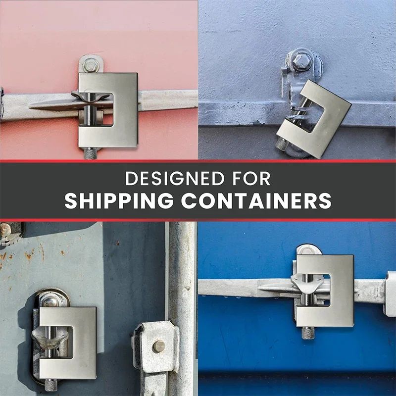 HeavyDuty DShackle Security Padlock 3Key High Security Lock For Garage Gate Container 5