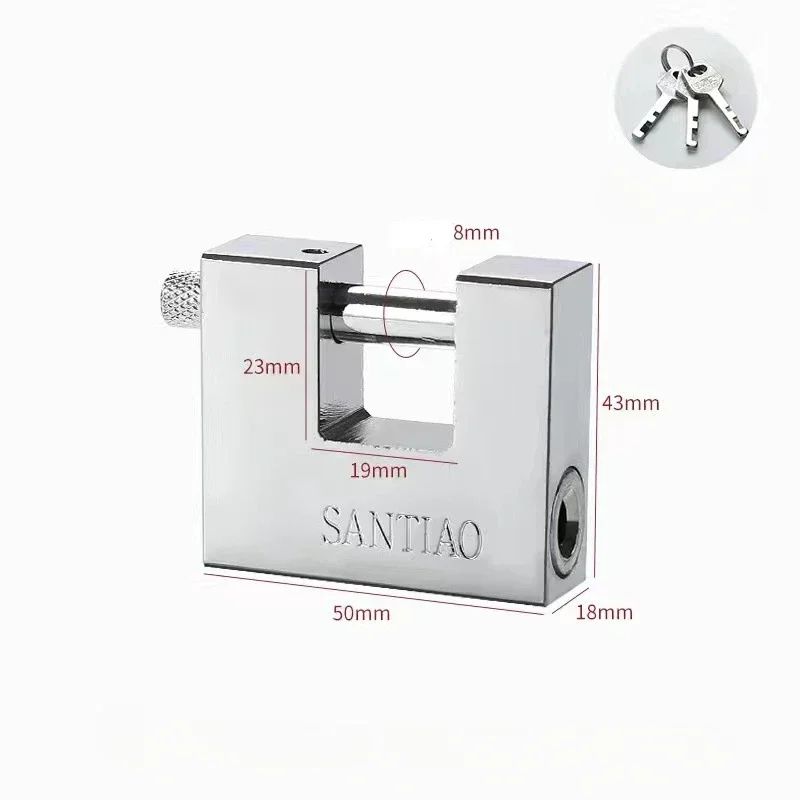 HeavyDuty DShackle Security Padlock 3Key High Security Lock For Garage Gate Container 7