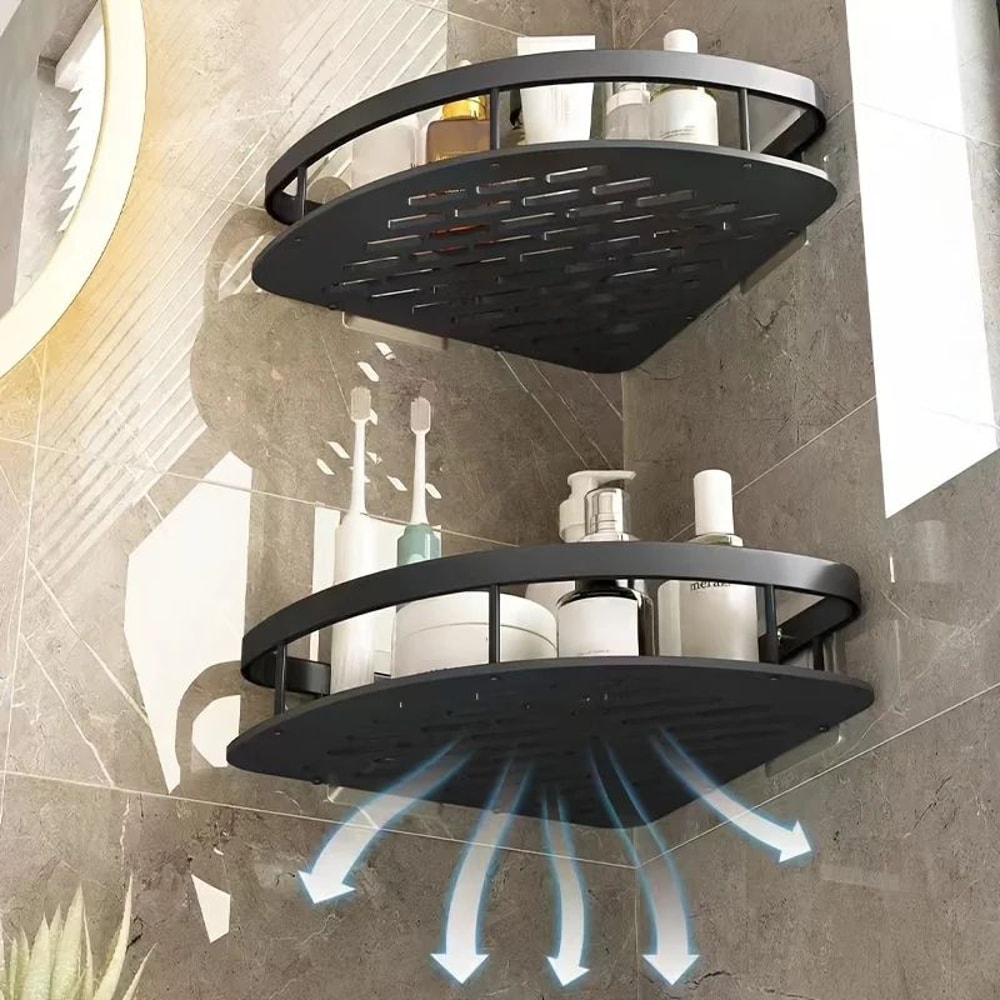 Deluxe Corner Tension Shower Caddy Stainless Steel Wall Corner Shelf Organizer 4