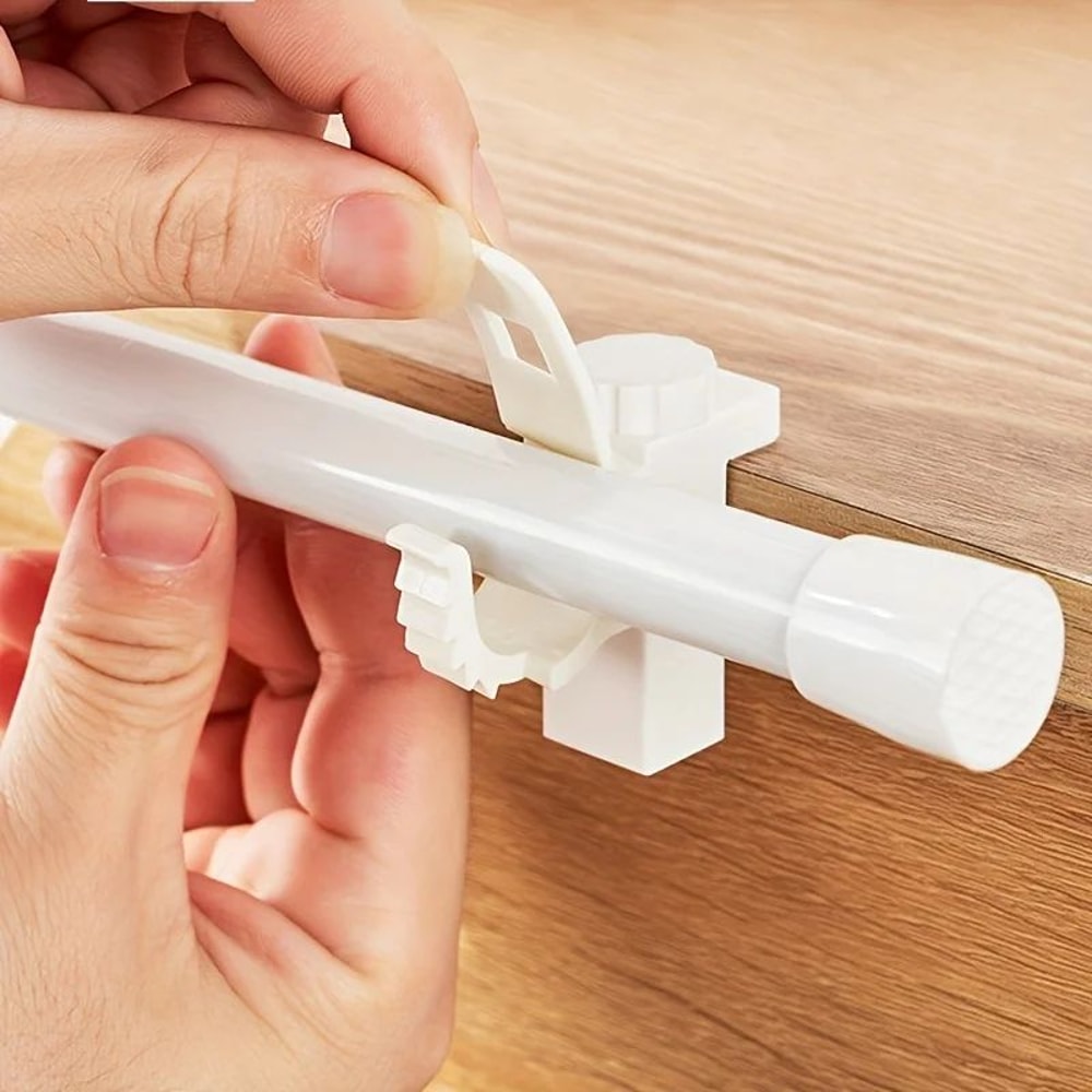 SpaceSaving NoDrill Curtain Rod Bracket Set 2