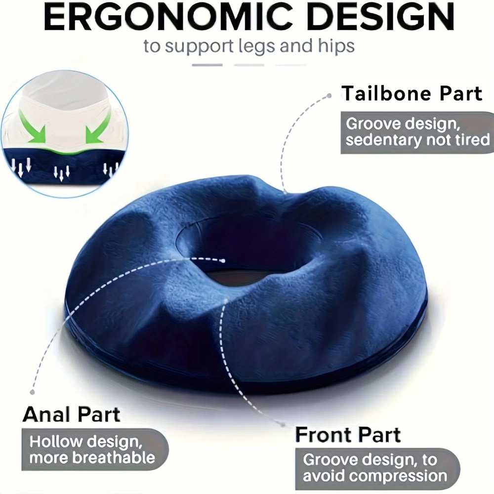 Orthopedic Memory Foam Coccyx Seat Cushion Tailbone Hemorrhoid Relief Pillow 3