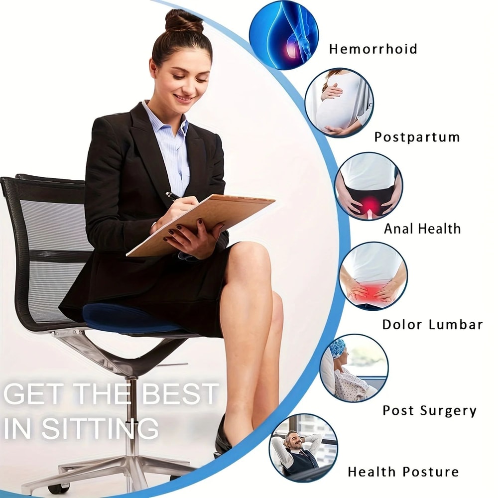 Orthopedic Memory Foam Coccyx Seat Cushion Tailbone Hemorrhoid Relief Pillow 5