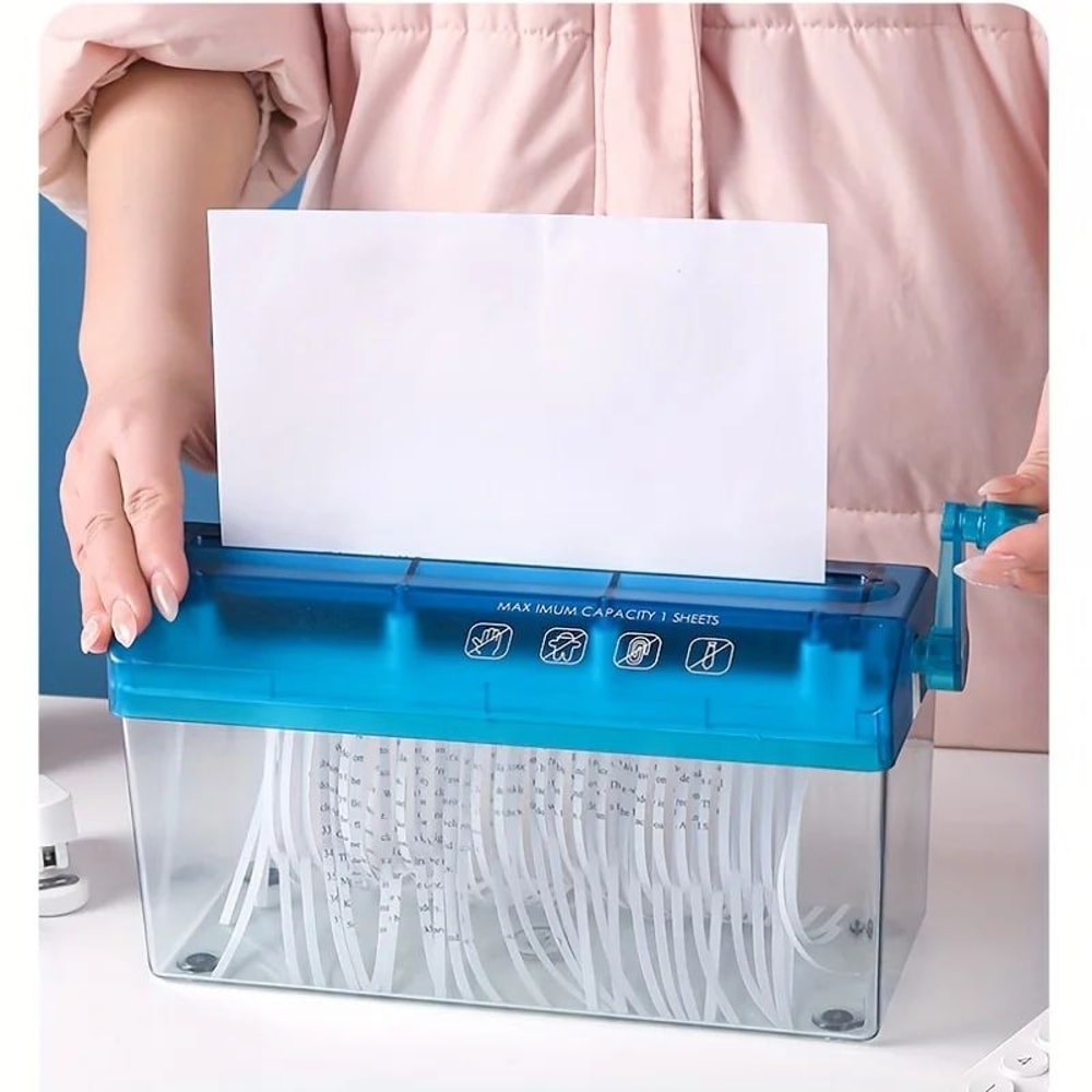 Compact CrossCut Paper Shredder For A4A6 Documents Manual Quiet SpaceSaving Office Shredder 0