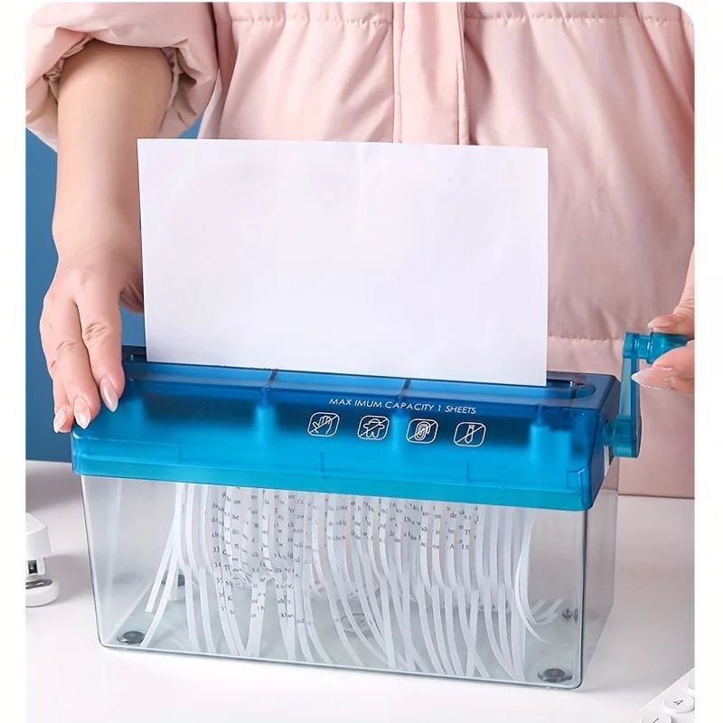 Compact CrossCut Paper Shredder For A4A6 Documents Manual Quiet SpaceSaving Office Shredder 0