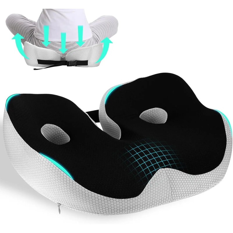 ErgoRelief Memory Foam Coccyx Seat Cushion 0