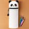 Cute Panda Silicone Pencil Case 2in1 Soft Pen Holder Zippered Pencil Pouch 0