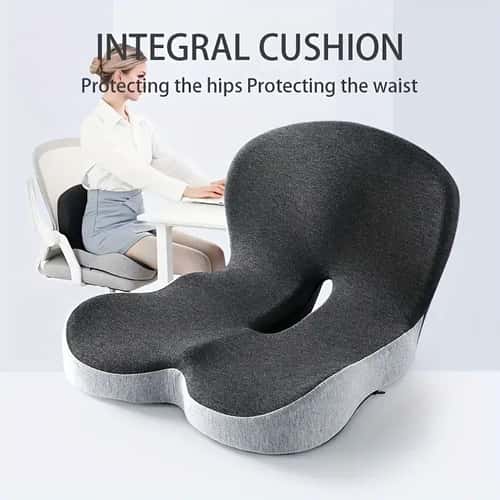Premium Ergonomic Seat Cushion with Back Support - All-Day Comfort Pad for Office Chairs & Work From Home