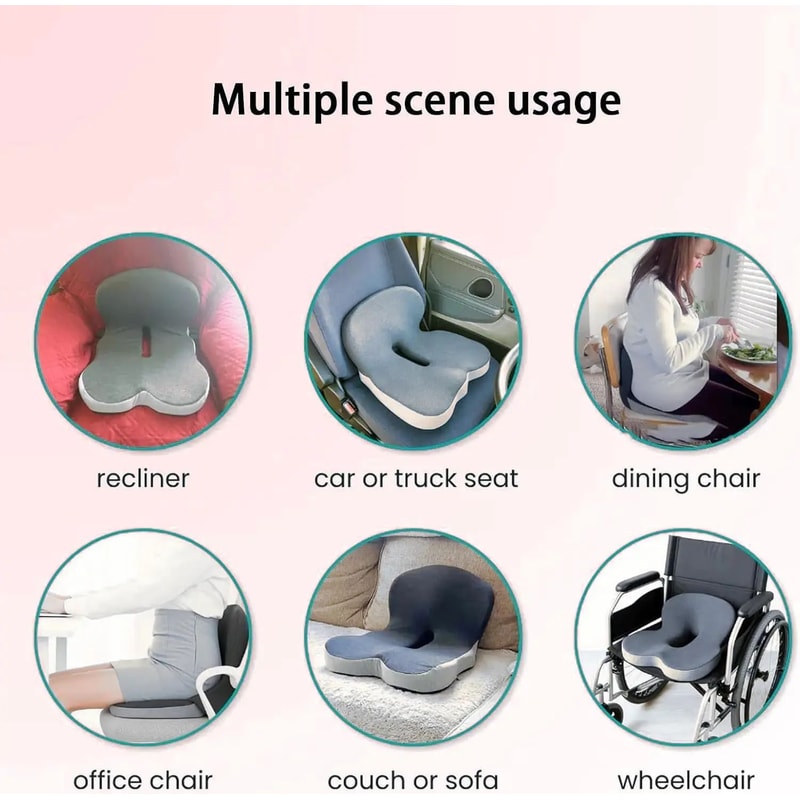 Premium Ergonomic Seat Cushion With Back Support AllDay Comfort Pad For Office Chairs Work From H 3