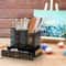 Rustic European Wooden Desk Organizer Pen Holder Box 4