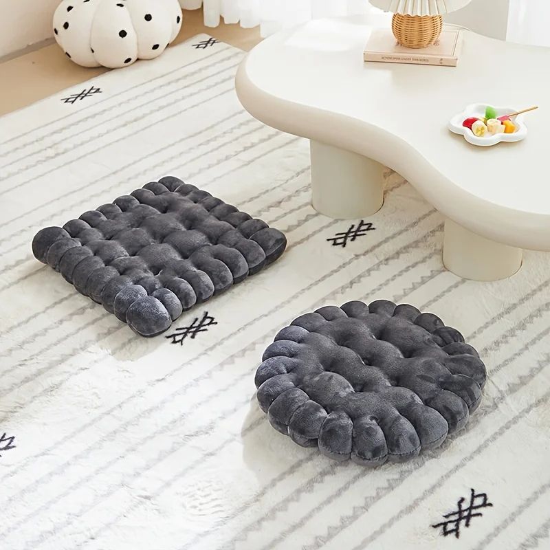 Cozy Biscuit Plush Cushion Chair Pad Soft CookieStyle Tatami Back Pillow For Decor Comfort 2