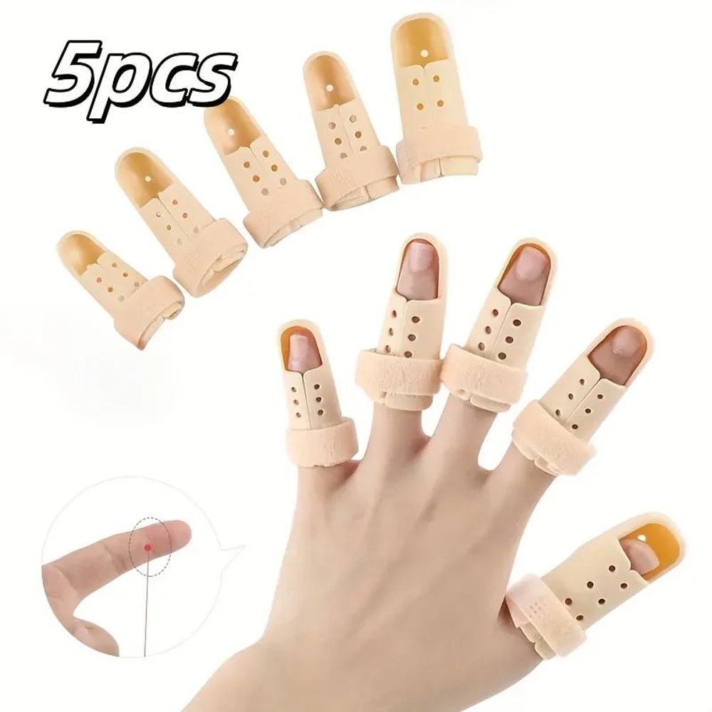 5Piece Adjustable Finger Splint Set Breathable Injury Support Sports Protection For Men And Women 0