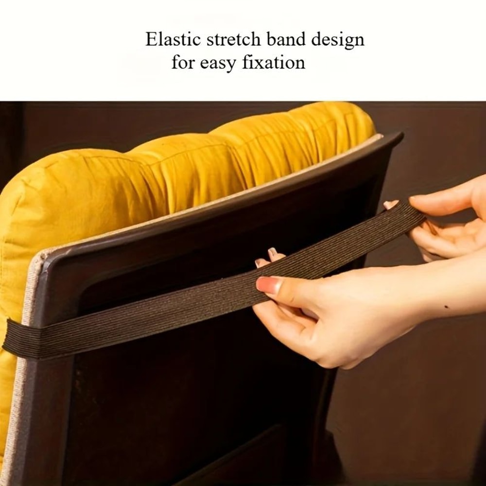 Vintage Plush Quilted Ergonomic Seat Cushion Teal Yellow Comfort Pad For Chairs 4