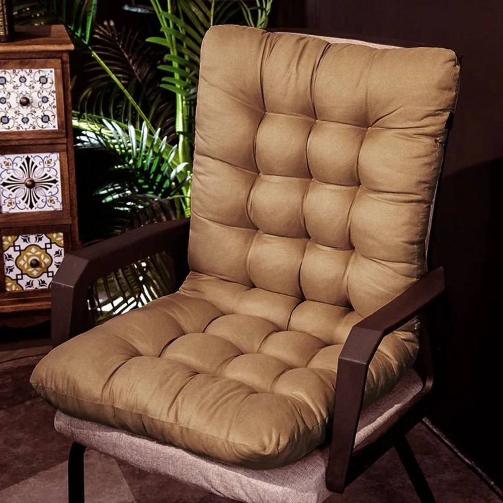 Vintage Plush Quilted Ergonomic Seat Cushion Teal Yellow Comfort Pad For Chairs 10