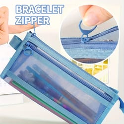 clear mesh pencil case – double-layer pencil pouch & travel pen bag organizer