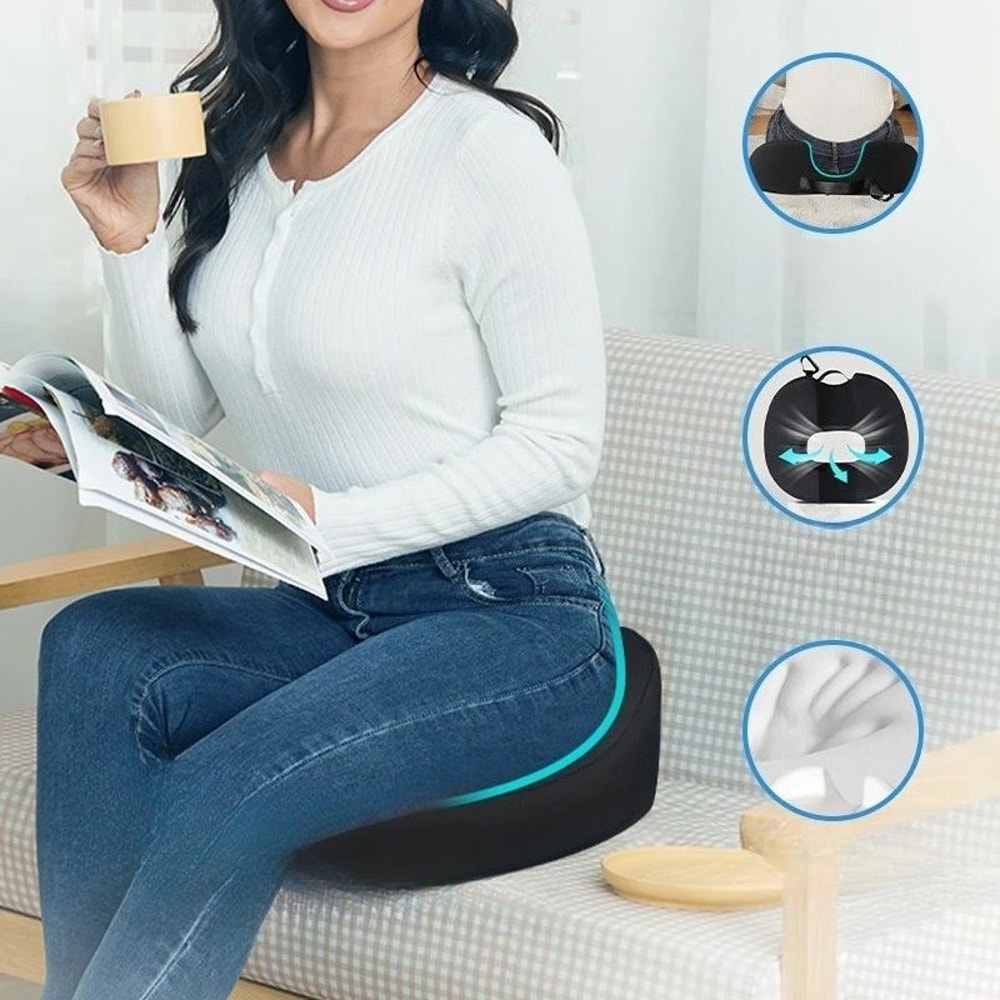 Premium Memory Foam Coccyx Seat Cushion Tailbone Sciatica Relief Donut Seat Cushion 0