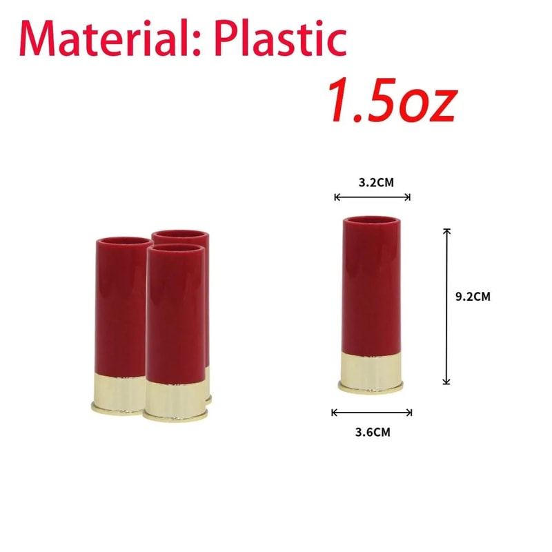 BoldShell Shotgun Glass Set 4Piece 12Gauge Plastic Shot Glasses 1