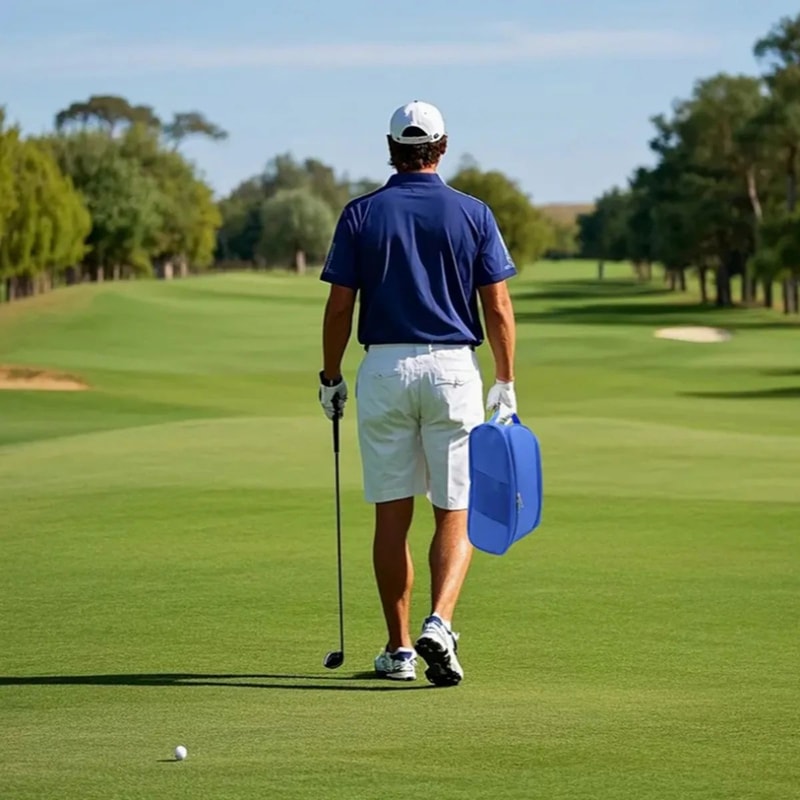 Portable Oxford Cloth Golf Shoe Bag Breathable Lightweight Shoe Carrier 1