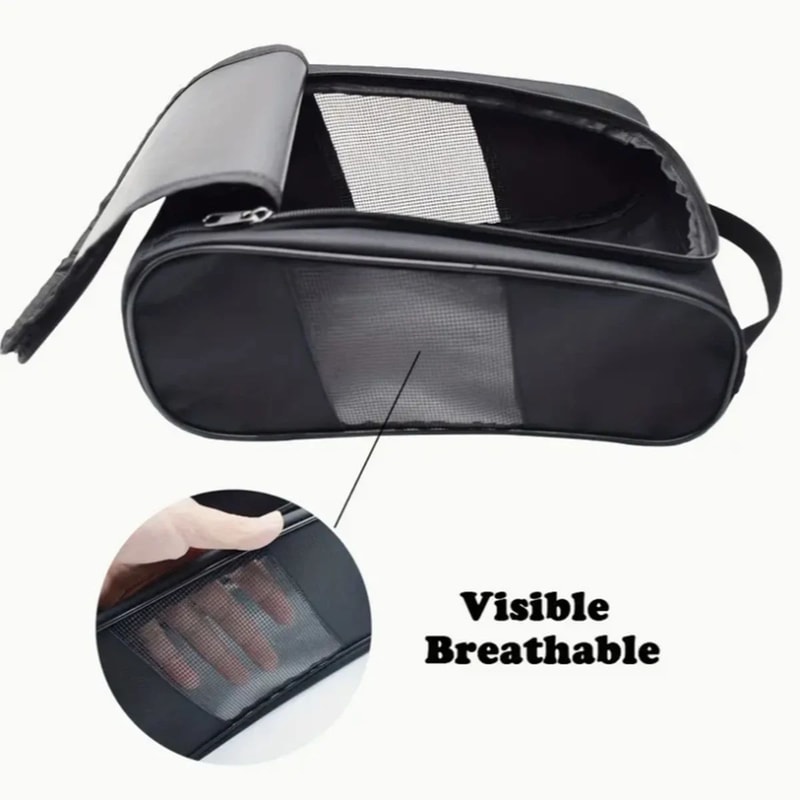 Portable Oxford Cloth Golf Shoe Bag Breathable Lightweight Shoe Carrier 2