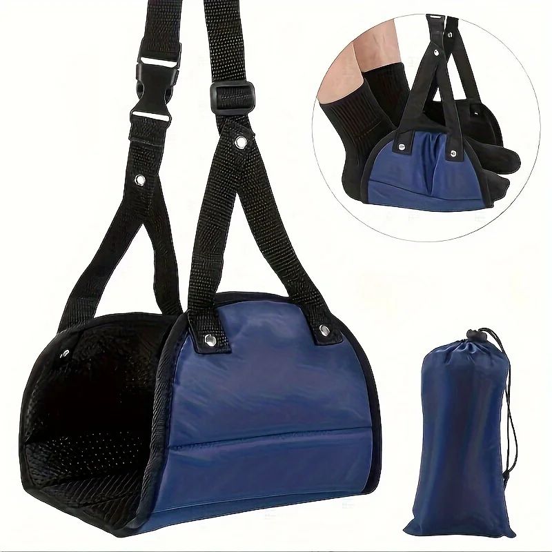 Adjustable Travel Foot Hammock For Airplane Office Comfort 3