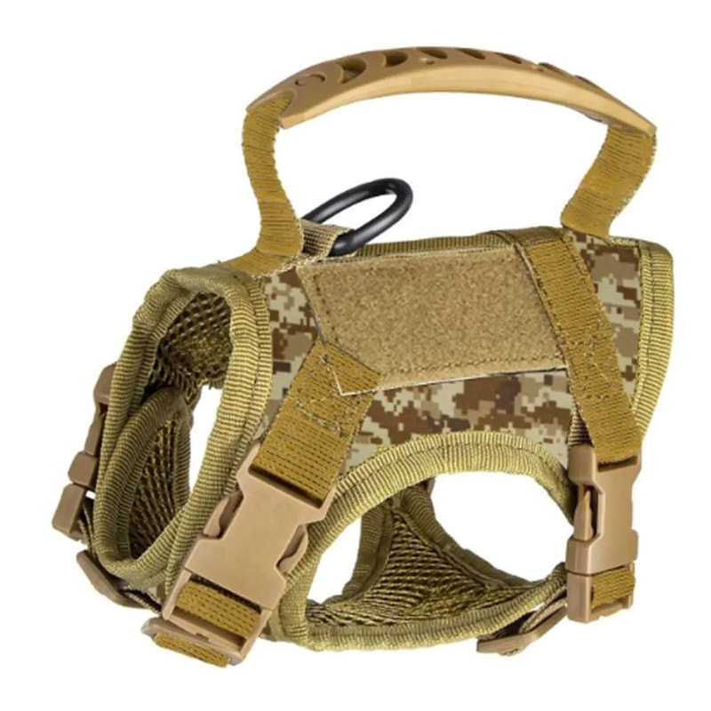 Khaki Tactical EscapeProof Cat Walking Vest Adjustable Leash Set 7