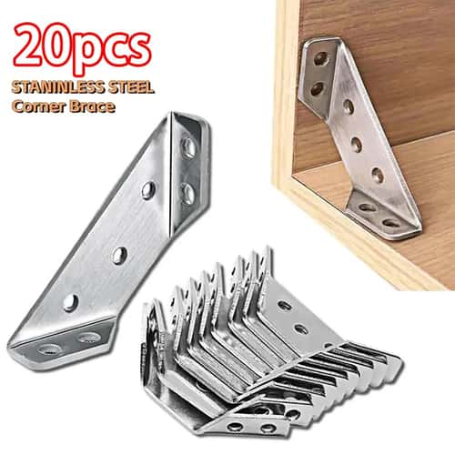 Heavy-Duty Stainless Steel 90° Furniture Connector Brackets