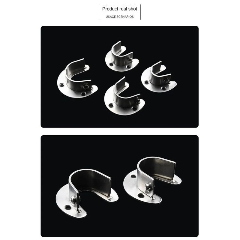 Stainless Steel Flange Rod Support Bracket For Wardrobe Curtain Tubes 8