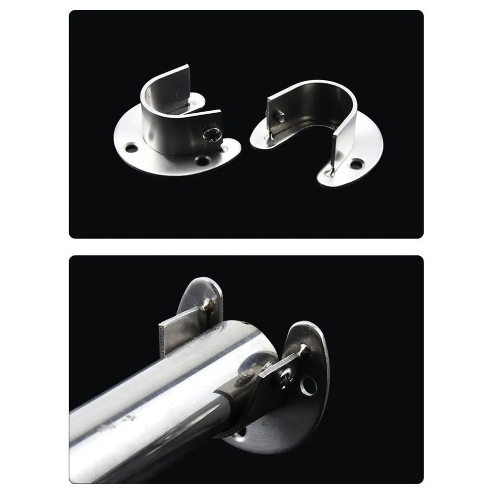 Stainless Steel Flange Rod Support Bracket For Wardrobe Curtain Tubes 9