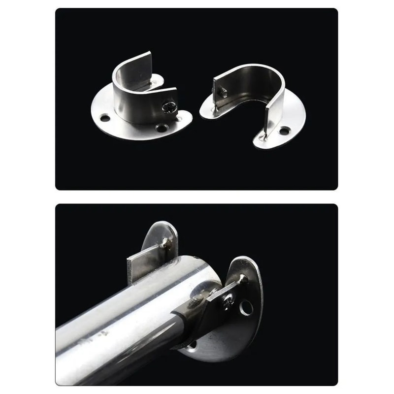 Stainless Steel Flange Rod Support Bracket For Wardrobe Curtain Tubes 9