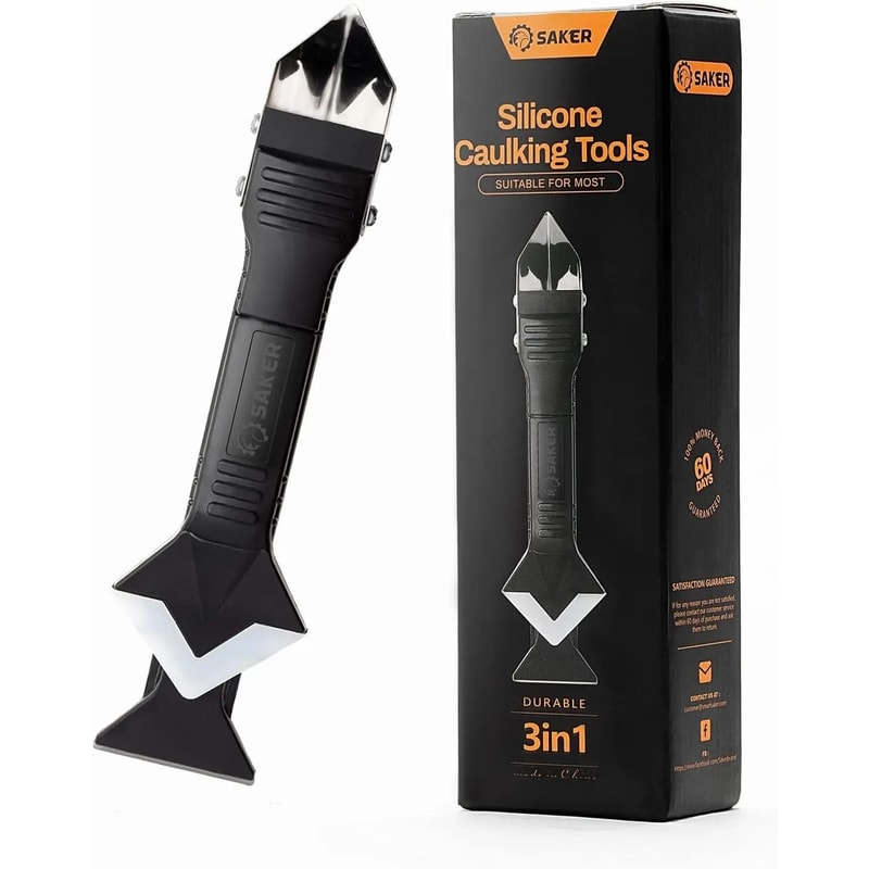 Professional 9Piece Silicone Caulk Nozzle Applicator Sealer Tool Kit Complete Caulking Finisher S 6