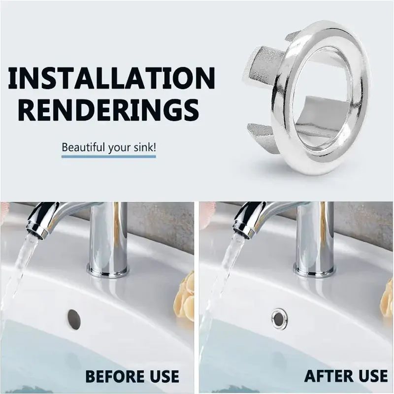 Premium Overflow Drain Cover Set For Sinks Bathtubs Circular Decorative Basin Caps 3