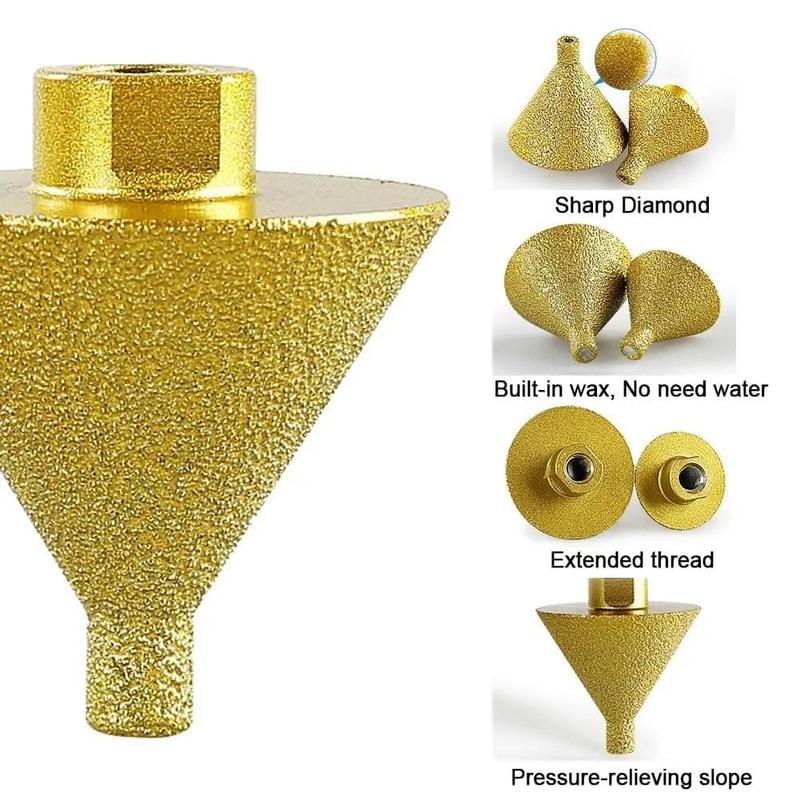 Premium M10 38 Mm Diamond Chamfer Bit Tile Marble Concrete Edge Finisher 3