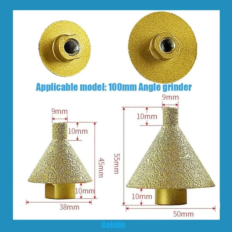 Premium M10 38 Mm Diamond Chamfer Bit Tile Marble Concrete Edge Finisher 5