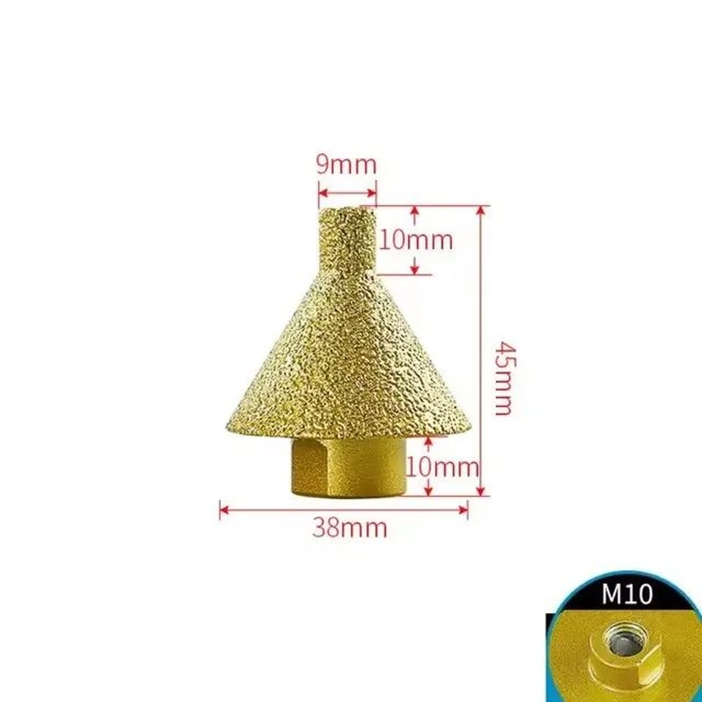 Premium M10 38 Mm Diamond Chamfer Bit Tile Marble Concrete Edge Finisher 6