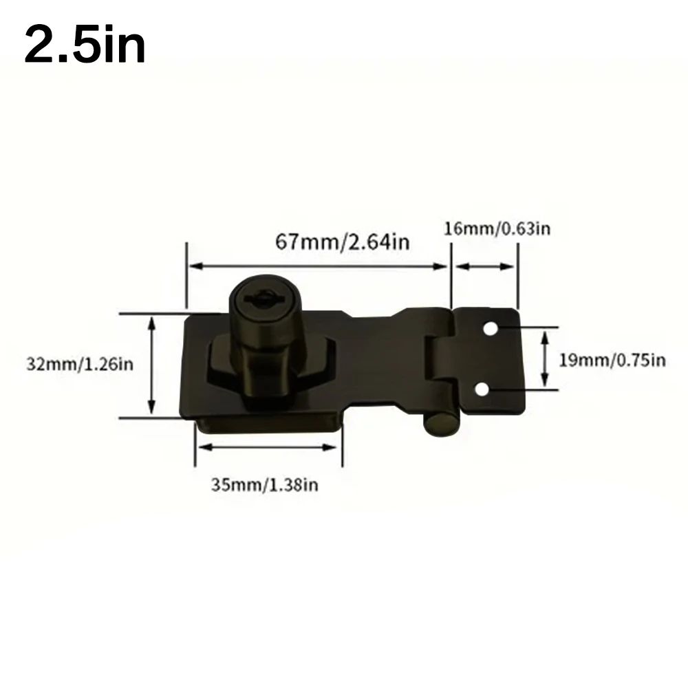 SecureGuard HeavyDuty Locking Hasp With Keyed Padlock Cabinet Shed Garage Security System 3