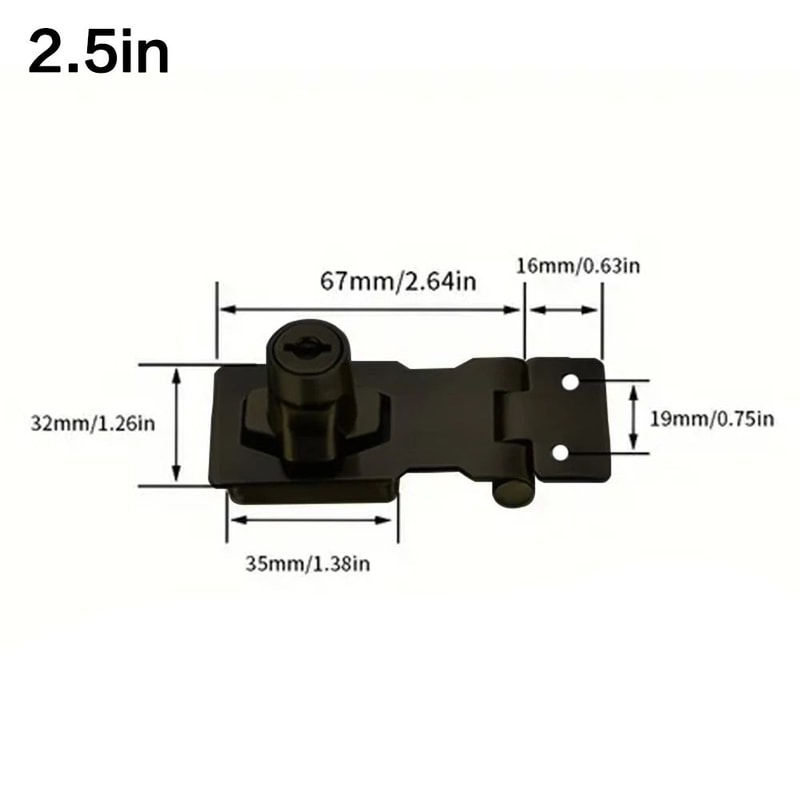 SecureGuard HeavyDuty Locking Hasp With Keyed Padlock Cabinet Shed Garage Security System 3