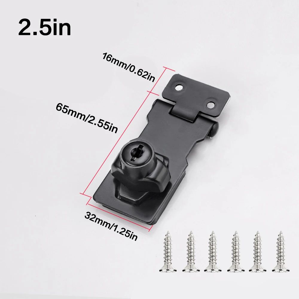 SecureGuard HeavyDuty Locking Hasp With Keyed Padlock Cabinet Shed Garage Security System 7